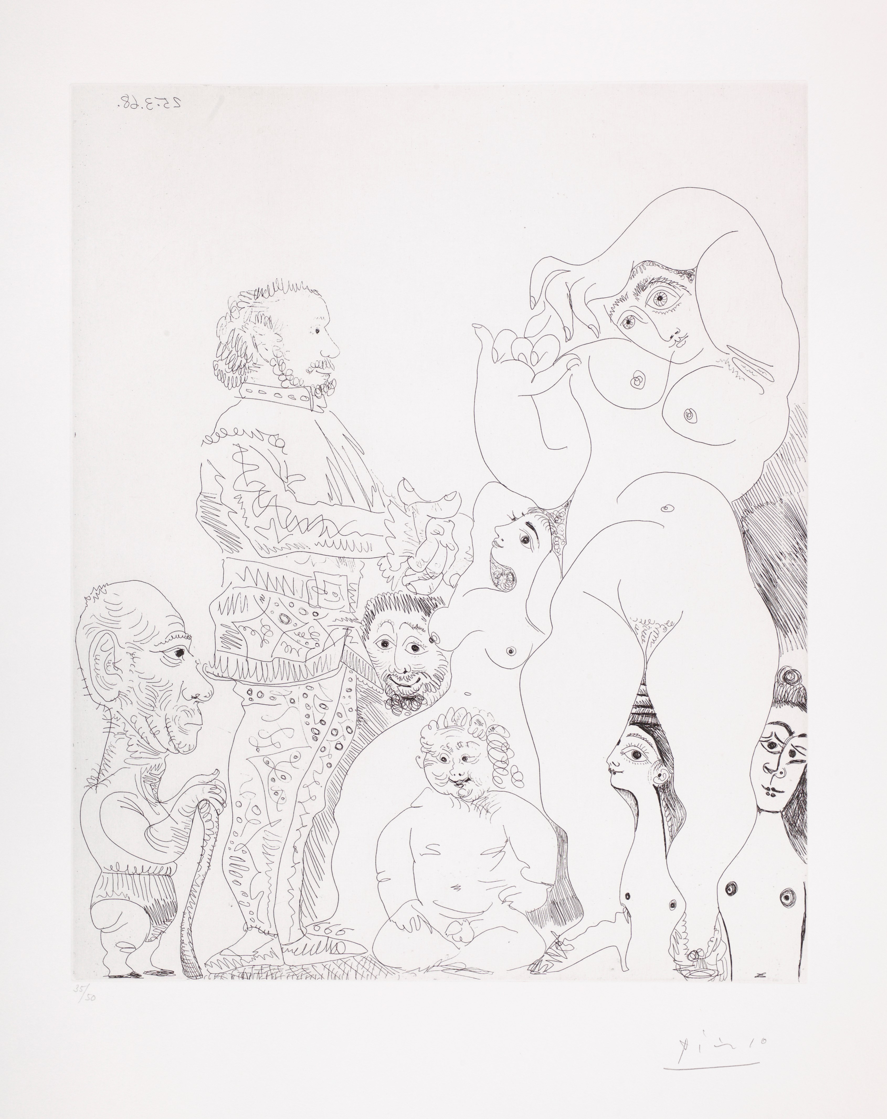 Self-portrait with cane, actor in costume, full love and women (Series 347)